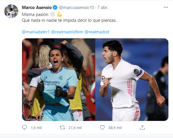 Real Madrid: Asensio defendió a su arquera del machismo