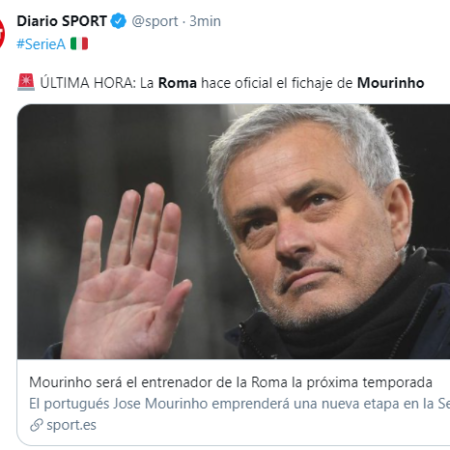 Mourinho vuelve a dirigir en la Serie A