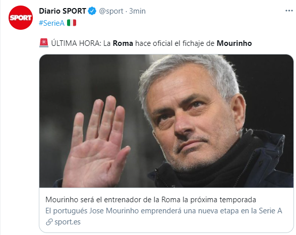 Mourinho vuelve a dirigir en la Serie A