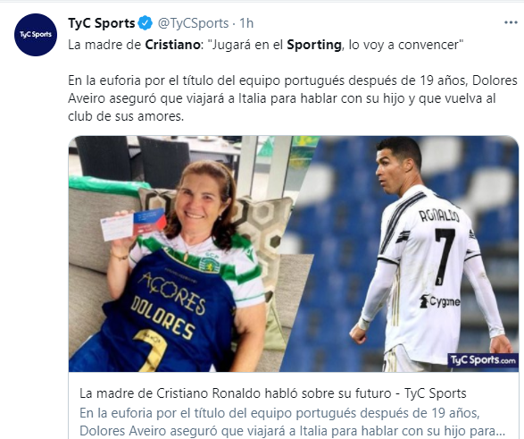 Cristiano Ronaldo: su mamá lo quiere en Sporting Lisboa