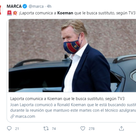 Koeman no sigue y Barcelona ya busca DT